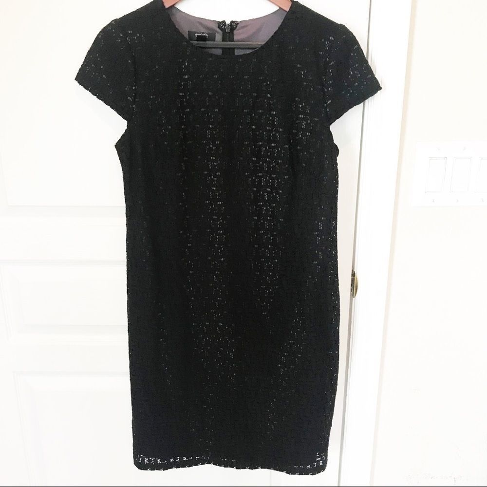 ⭐️SUZI CHIN | Black Eyelet Sheath Dress Purple